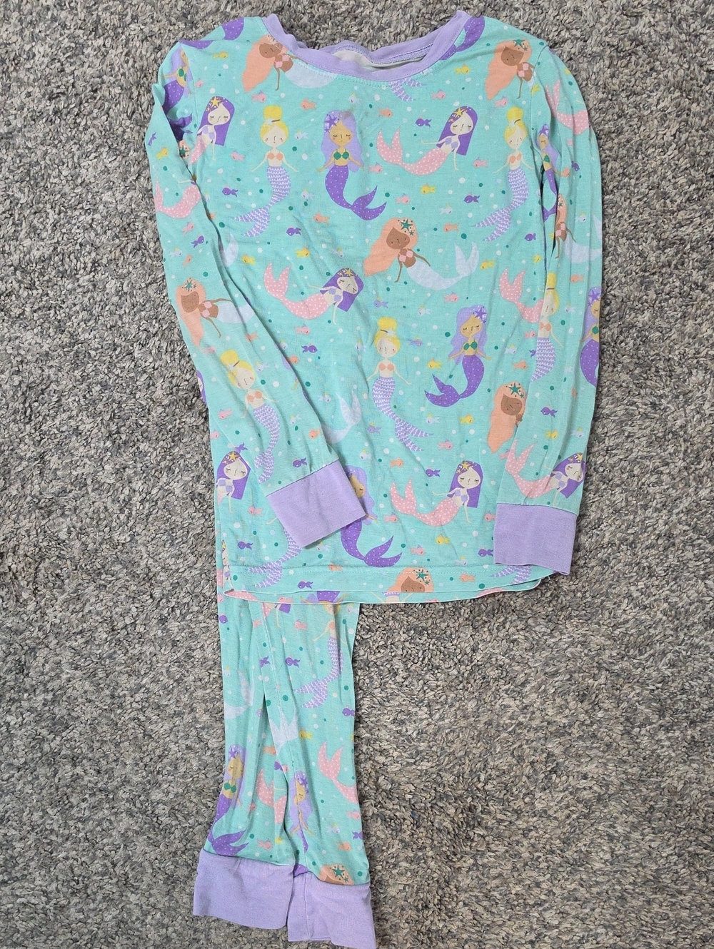 Little Sleepies Mermaid Pajama Set Girls Size 4T
